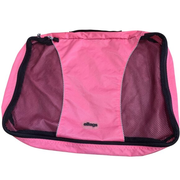 eBags Pink Packing Cubes Set Of 3 S, M & L Mesh Panels Organized Travel Storage - Picture 2 of 7